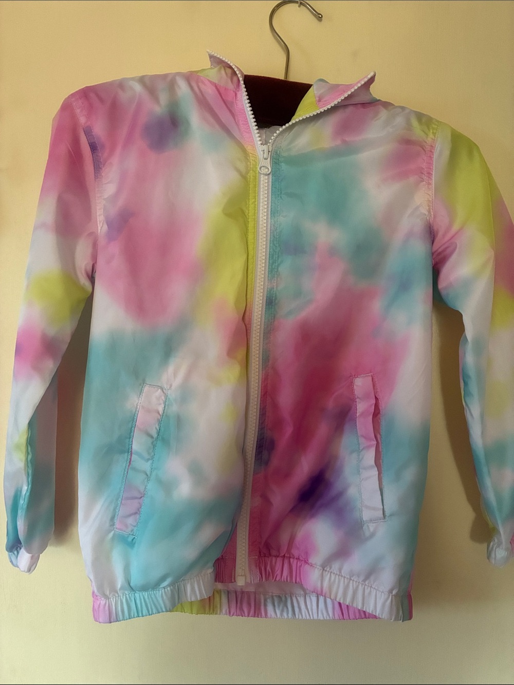 Girls tie dyed rain jacket size 8